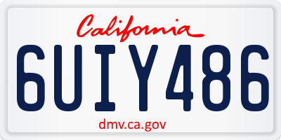 CA license plate 6UIY486