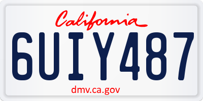CA license plate 6UIY487