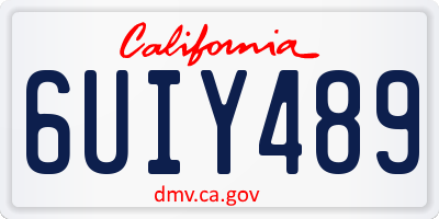 CA license plate 6UIY489