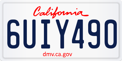CA license plate 6UIY490