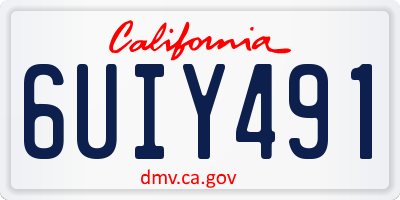 CA license plate 6UIY491