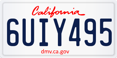 CA license plate 6UIY495