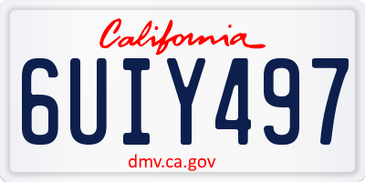CA license plate 6UIY497