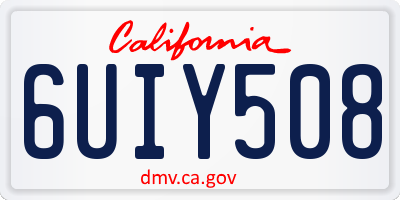 CA license plate 6UIY508
