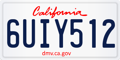 CA license plate 6UIY512