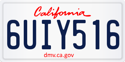 CA license plate 6UIY516