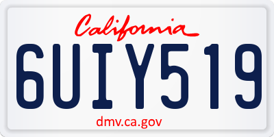 CA license plate 6UIY519