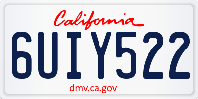 CA license plate 6UIY522