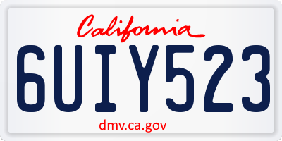 CA license plate 6UIY523