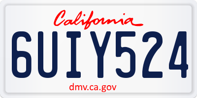 CA license plate 6UIY524