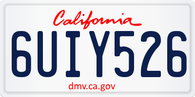 CA license plate 6UIY526