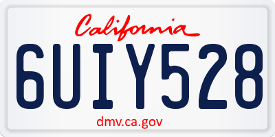 CA license plate 6UIY528