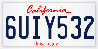 CA license plate 6UIY532