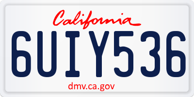 CA license plate 6UIY536