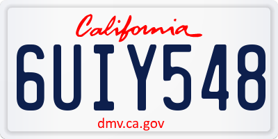 CA license plate 6UIY548