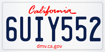 CA license plate 6UIY552