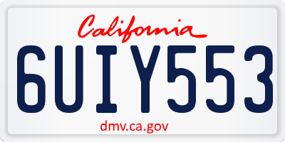 CA license plate 6UIY553