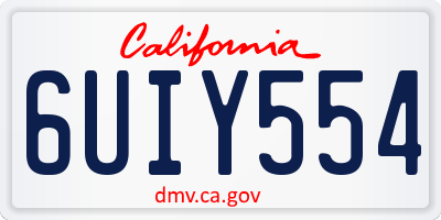 CA license plate 6UIY554