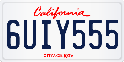 CA license plate 6UIY555