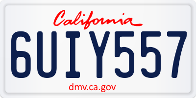 CA license plate 6UIY557