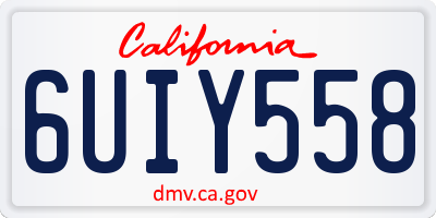 CA license plate 6UIY558
