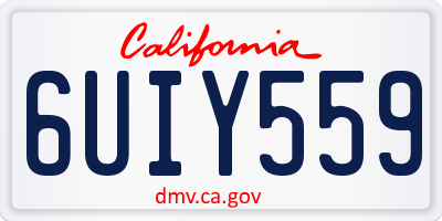 CA license plate 6UIY559