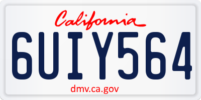 CA license plate 6UIY564