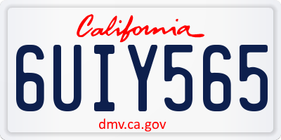 CA license plate 6UIY565