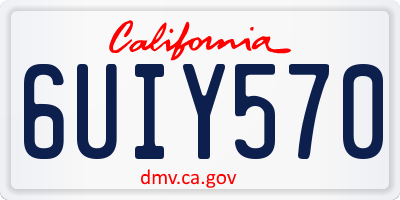 CA license plate 6UIY570