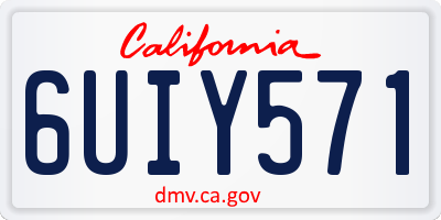CA license plate 6UIY571