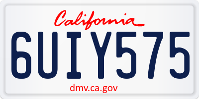 CA license plate 6UIY575