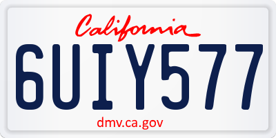 CA license plate 6UIY577