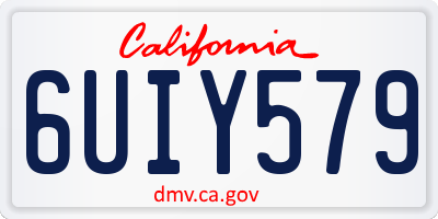 CA license plate 6UIY579