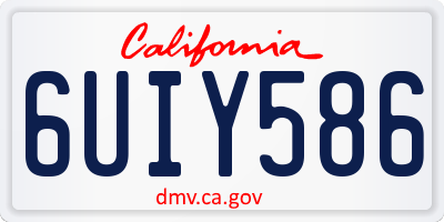CA license plate 6UIY586