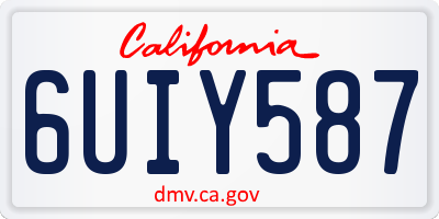 CA license plate 6UIY587