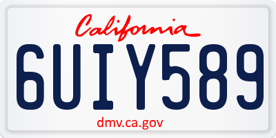 CA license plate 6UIY589