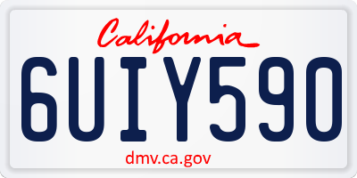 CA license plate 6UIY590