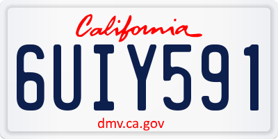 CA license plate 6UIY591