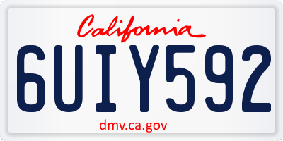 CA license plate 6UIY592