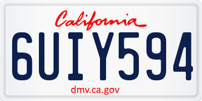 CA license plate 6UIY594