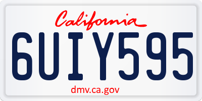 CA license plate 6UIY595