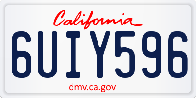 CA license plate 6UIY596