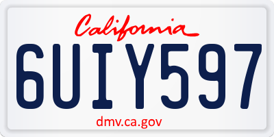 CA license plate 6UIY597