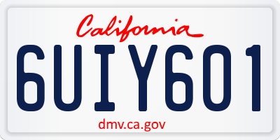 CA license plate 6UIY601