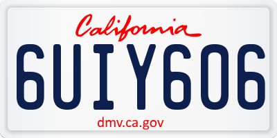 CA license plate 6UIY606