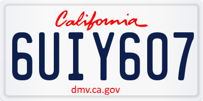 CA license plate 6UIY607