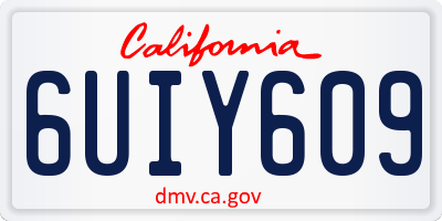 CA license plate 6UIY609