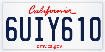 CA license plate 6UIY610