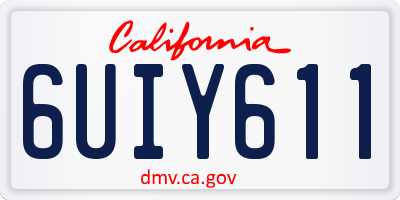 CA license plate 6UIY611