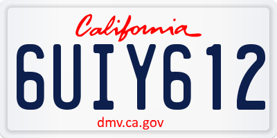 CA license plate 6UIY612